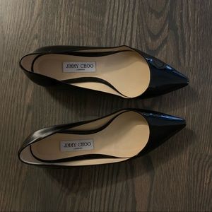 Jimmy Choo Black Patent Leather Flats